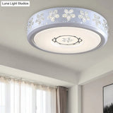12’/16.5’/20.5’ White Flower Flush Mount Acrylic Led Living Room Light In White/3 Color