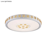 12’/16.5’/20.5’ White Flower Flush Mount Acrylic Led Living Room Light In White/3 Color