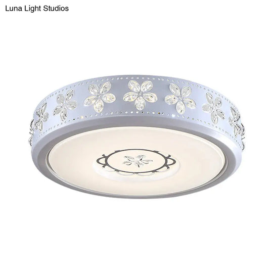 12/16.5/20.5 White Flower Flush Mount Acrylic Led Living Room Light In White/3 Color Options/Fourth