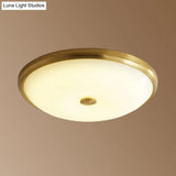 12.5/16 Diameter Antiqued Gold Led Flush Mount Ceiling Light - Simplicity White Glass Bowl Bedroom
