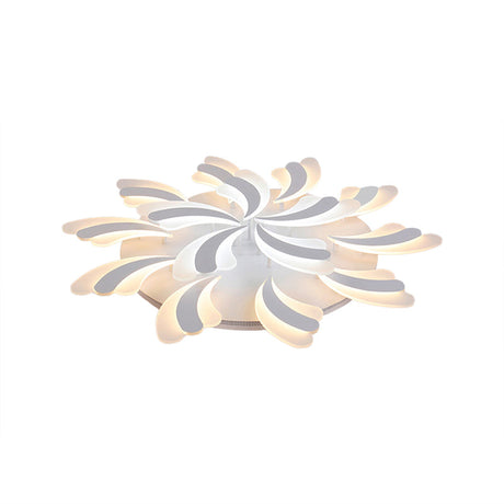 Modern Acrylic Windmill Ceiling Lamp - 3/5/9 Lights White Flush Mount Light Fixture In
