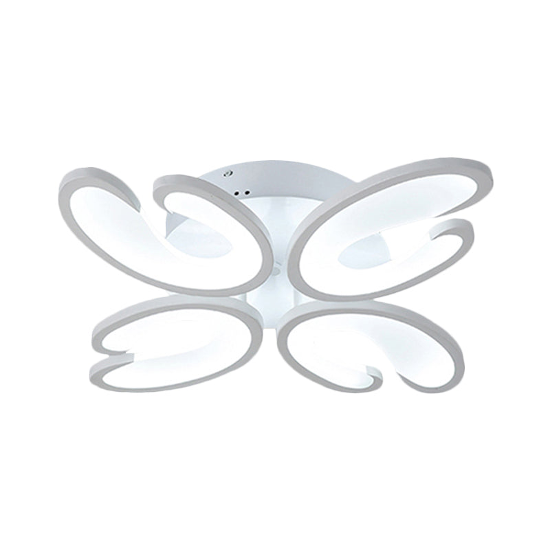 Modern 4/6/9 - Head U - Shaped Acrylic Shade Flush Mount Ceiling Light In White – Warm/White/Natural