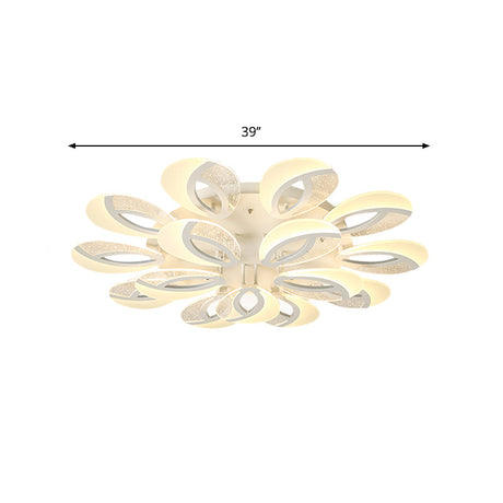 Contemporary Flush Mount Fan Ceiling Light With Adjustable Acrylic Shade In Multiple Tones