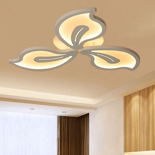 Modern Bauhinia Leaf Flush Light: Acrylic Led Ceiling Lamp For Living Room. Available In 3/5/9 -