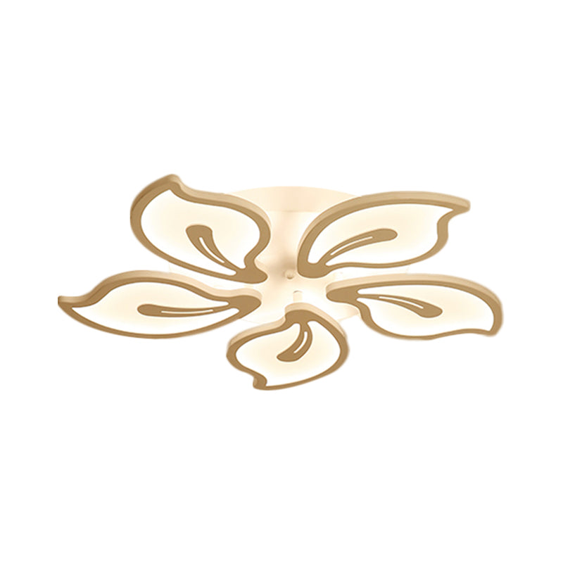 Modern Bauhinia Leaf Flush Light: Acrylic Led Ceiling Lamp For Living Room. Available In 3/5/9 -