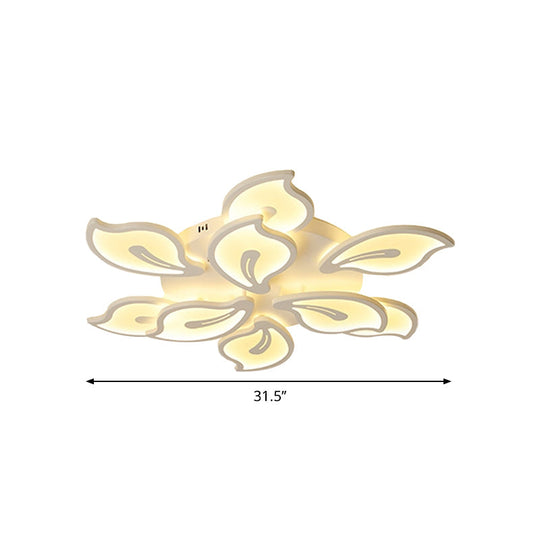 Modern Bauhinia Leaf Flush Light: Acrylic Led Ceiling Lamp For Living Room. Available In 3/5/9 -