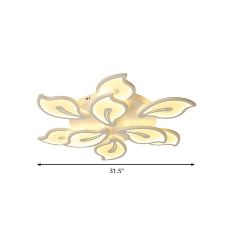 Modern Bauhinia Leaf Flush Light: Acrylic Led Ceiling Lamp For Living Room. Available In 3/5/9-Light
