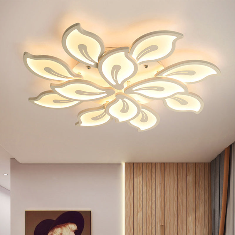 Modern Bauhinia Leaf Flush Light: Acrylic Led Ceiling Lamp For Living Room. Available In 3/5/9 -