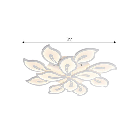 Modern Bauhinia Leaf Flush Light: Acrylic Led Ceiling Lamp For Living Room. Available In 3/5/9 -