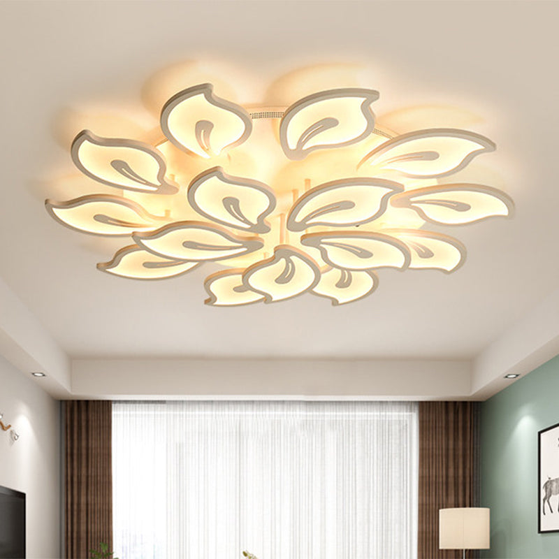 Modern Bauhinia Leaf Flush Light: Acrylic Led Ceiling Lamp For Living Room. Available In 3/5/9 -