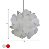 10/12/16 Wide Windmill Plastic Ceiling Pendant - Modern Red/White Hanging Light Fixture