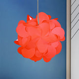 10/12/16 Wide Windmill Plastic Ceiling Pendant - Modern Red/White Hanging Light Fixture Red / 10