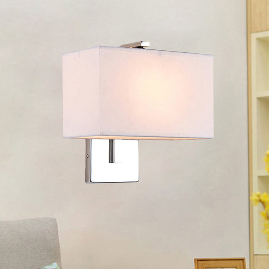 Modern Fabric Led Wall Sconce In Chrome - Stylish Lighting For Living Room