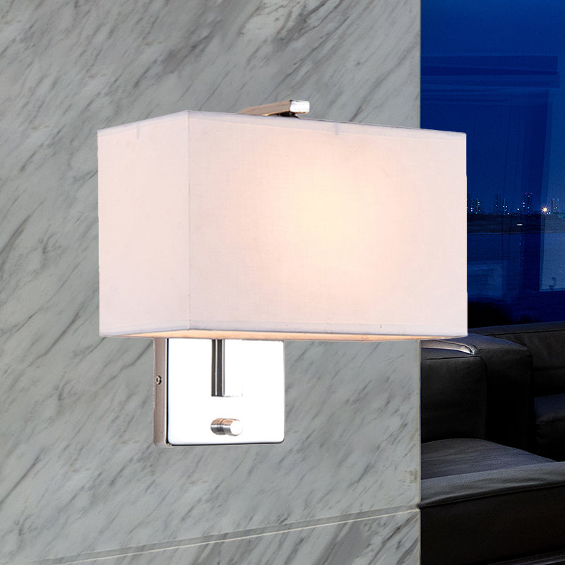 Modern Fabric Led Wall Sconce In Chrome - Stylish Lighting For Living Room