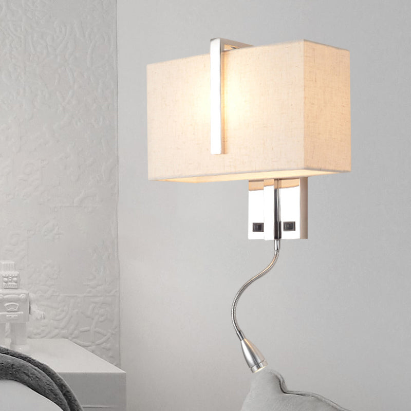 Modern Fabric Led Wall Sconce In Chrome - Stylish Lighting For Living Room / D