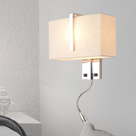 Modern Fabric Led Wall Sconce In Chrome - Stylish Lighting For Living Room / D