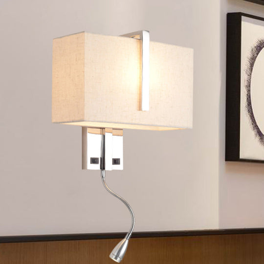 Modern Fabric Led Wall Sconce In Chrome - Stylish Lighting For Living Room