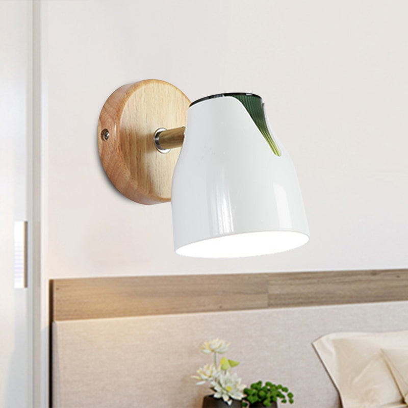 Modern Rotatable Wall Sconce Light With Metallic Bud Shade - Ideal For Kitchen And Cloth Shop Green