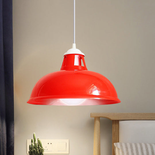 Vintage Pendant Light With Acrylic Coin Pattern Shade - 1 Bulb Red/Yellow/Green Restaurant Ceiling