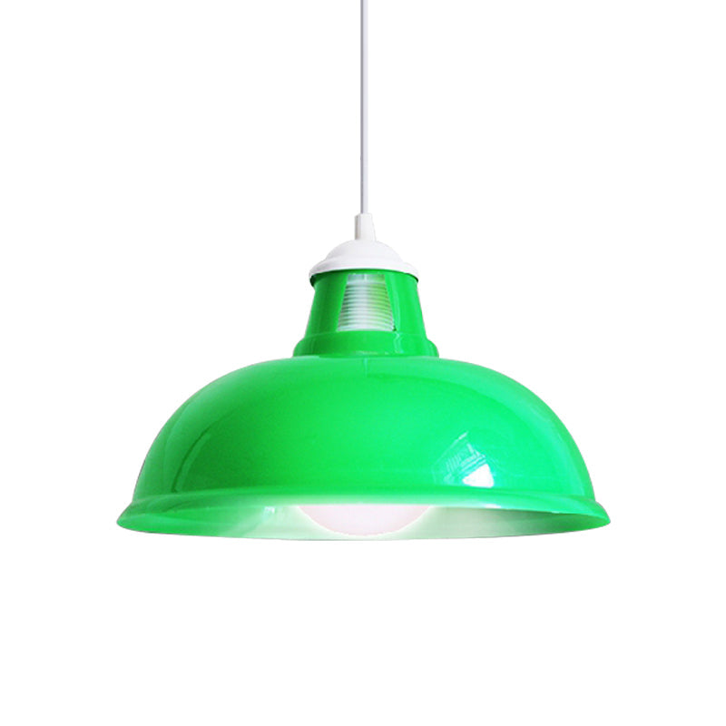 Vintage Pendant Light With Acrylic Coin Pattern Shade - 1 Bulb Red/Yellow/Green Restaurant Ceiling