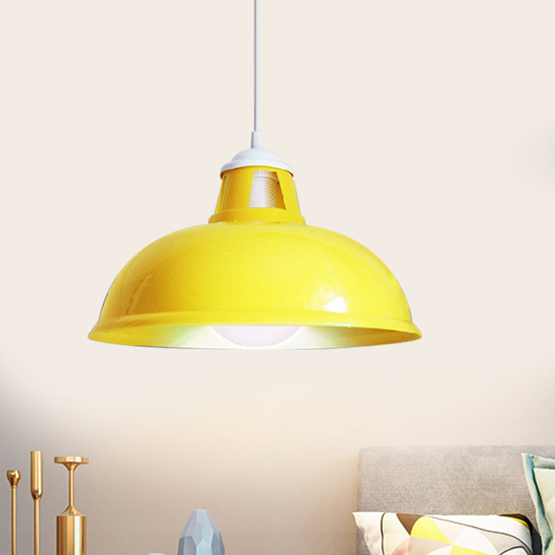 Vintage Pendant Light With Acrylic Coin Pattern Shade - 1 Bulb Red/Yellow/Green Restaurant Ceiling