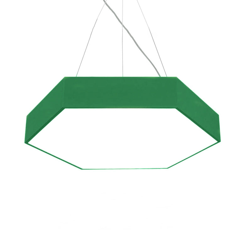 Contemporary Hexagon Pendant Lamp With Led Yellow/Silver/Purple Metal Ceiling Light Multiple Sizes