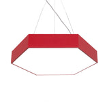 Contemporary Hexagon Pendant Lamp With Led Yellow/Silver/Purple Metal Ceiling Light Multiple Sizes