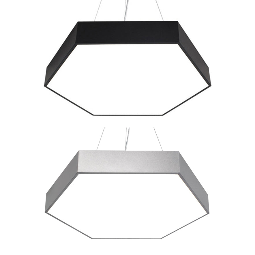 Contemporary Led Hexagon Pendant Lamp - Yellow/Silver/Purple 12’/18’/23.5’ Wide
