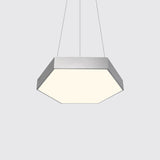 Contemporary Hexagon Pendant Lamp With Led Yellow/Silver/Purple Metal Ceiling Light Multiple Sizes