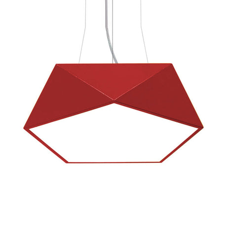 Modern Pentagon Pendant Light With Led - 16.5/20.5/24.5 Wide White/Black/Yellow Ceiling Lamp Acrylic