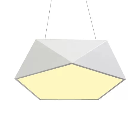 Pentagon Pendant Lighting Metal Ceiling Lamp Fixture With Led And Acrylic Diffuser
