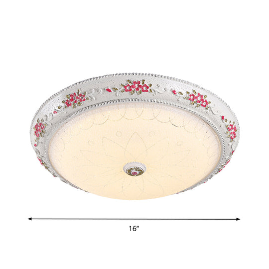 Traditional Style Led Flush Mount Ceiling Light In Cream Glass Available 3 Sizes