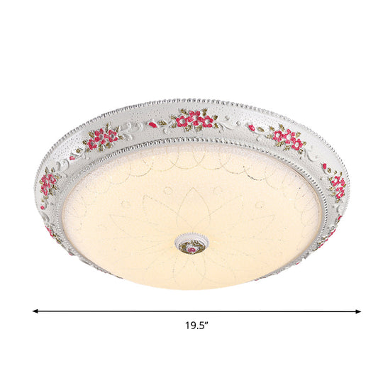 Traditional Style Led Flush Mount Ceiling Light In Cream Glass Available 3 Sizes