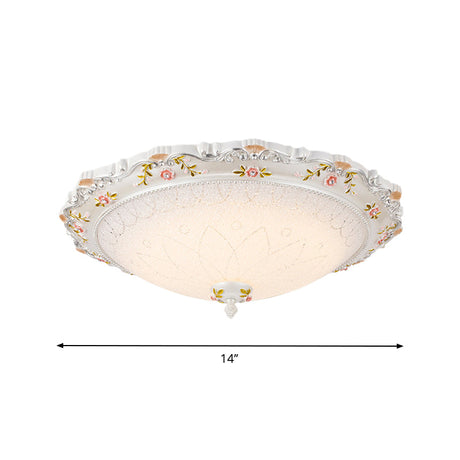 Vintage Style White Opaline Glass Led Flushmount Ceiling Lamp - 14 16.5 21 Wide Warm/White Light