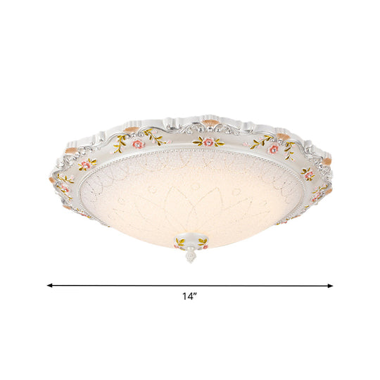 Vintage Style White Opaline Glass Led Flushmount Ceiling Lamp - 14 16.5 21 Wide Warm/White Light