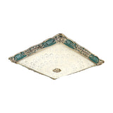 Antique Opaque Glass Led Square Flush Mount Light - Pink/Green Bedroom Ceiling Lamp