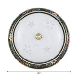 Veined Glass Led Flushmount With Bowl Shade In Black And Gold: Traditional Bedroom Lighting 3 Sizes