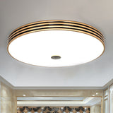 Gold Flush Traditional Led Bedroom Lamp - Cream Glass Drum Ceiling / 11