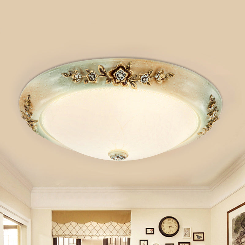 Traditional Led Dome Ceiling Light With Milky White Glass In 3 Sizes And 2 Temperatures -