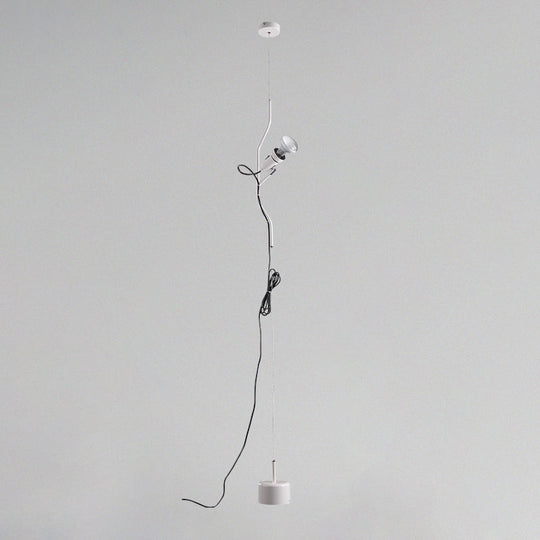 Adjustable Line Hanging Spot Light In Modern Metallic Style | Red/White 1-Light Living Room