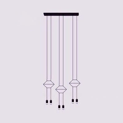 Modern Geometric Metal Ceiling Light - Black Suspension Pendant With 2/4/6 Lights 6 /