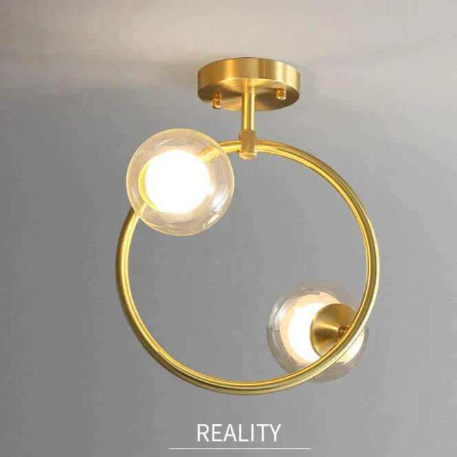 Nordic Corridor Balcony Copper Ceiling Lamp