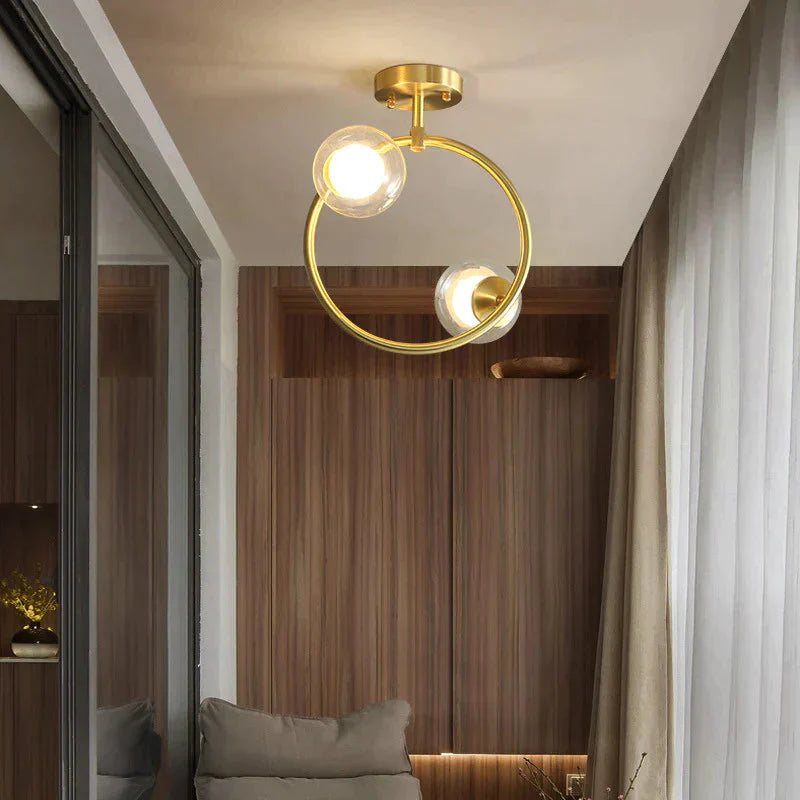 Nordic Corridor Balcony Copper Ceiling Lamp