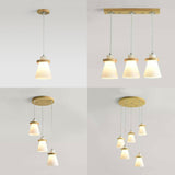 White Tapered Shade Hanging Lamp With Round Canopy - Elegant Milk Glass Pendant Lighting For Office
