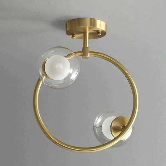 Nordic Corridor Balcony Copper Ceiling Lamp