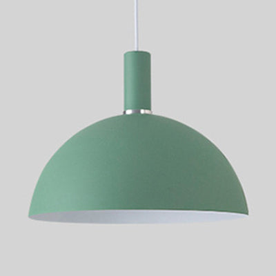 Suspension en forme de dôme en aluminium : lampe suspendue Macaron Candy en bleu/vert/jaune/rose pour le salon