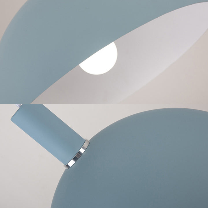 Suspension en forme de dôme en aluminium : lampe suspendue Macaron Candy en bleu/vert/jaune/rose pour le salon