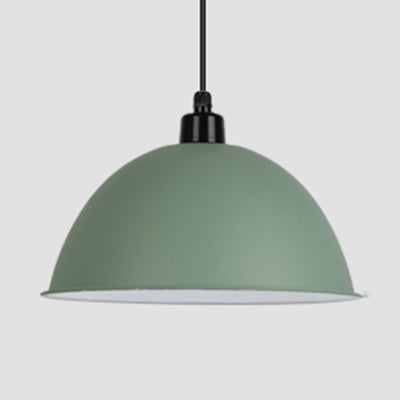 Nordic Stylish Bowl Pendant Lamp - Single Light Aluminum Hanging For Gallery Cafe Green / 14