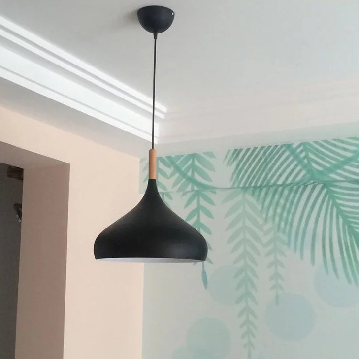 Contemporary Aluminum Onion Pendant Light - Balcony Hallway Suspension 9.5/12/14 Width 1 Bulb