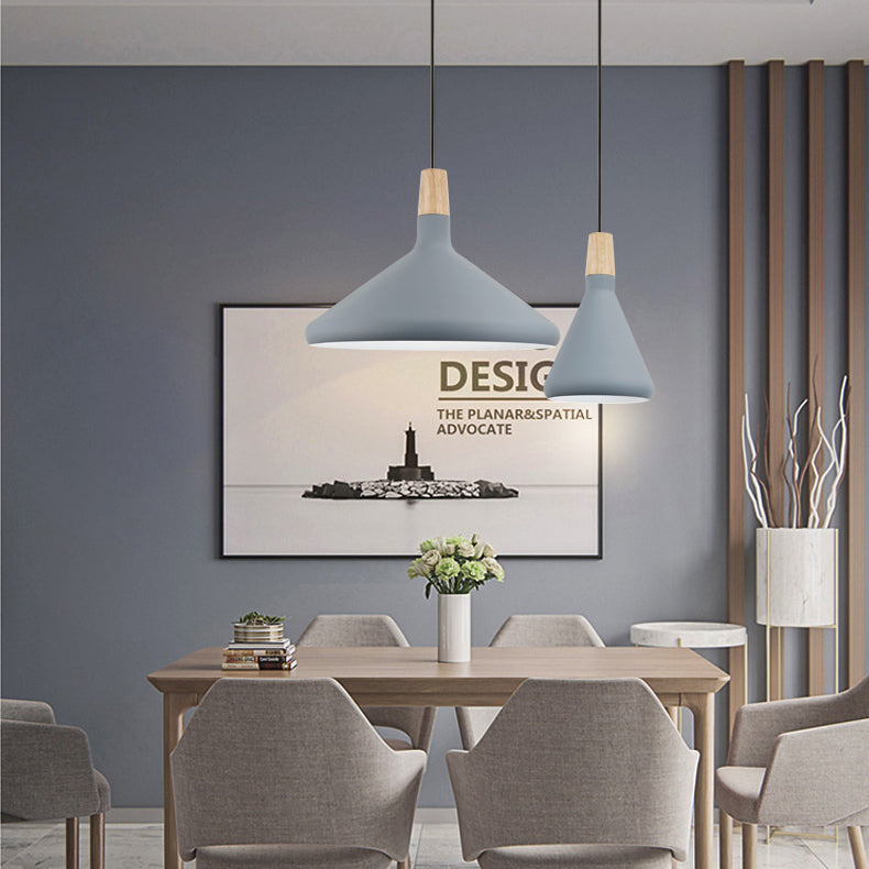 Nordic Aluminum Coolie Shade Suspension Pendant Light - 1 Head 7/10.5/15 Inch Wide Ideal For Office